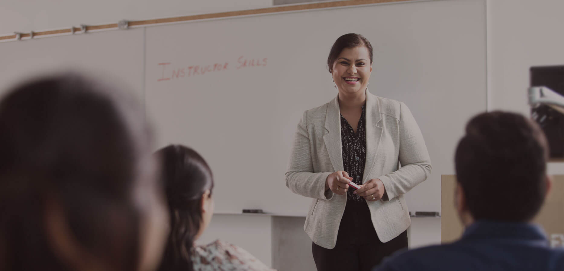 Instructor teaching in classroom