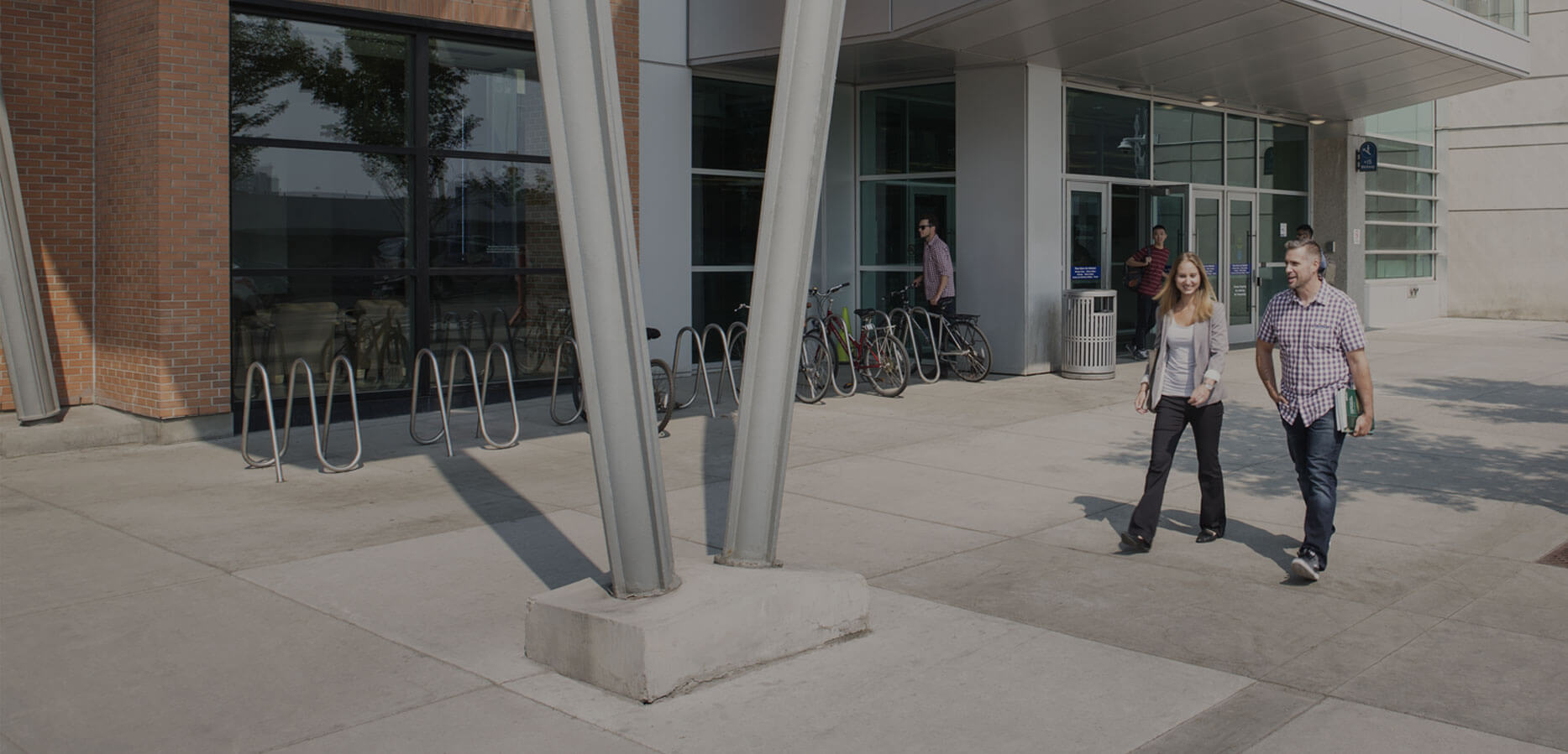 Students standing in hallway at Bow Valley College