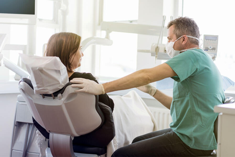 Woman at the dentist