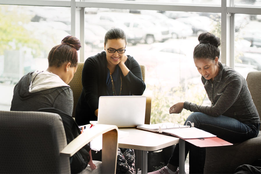 Learners on laptops