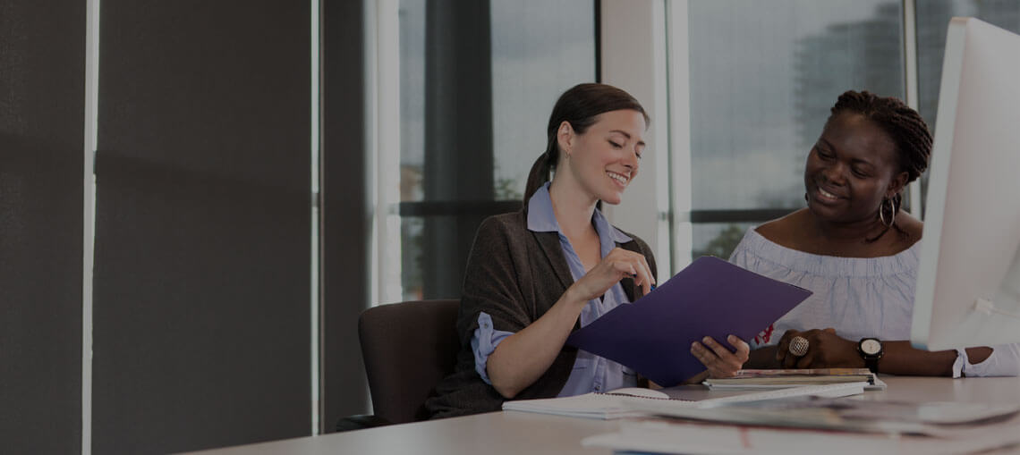 International agent reviewing admissions with learner